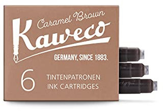 Kaweco Tintenpatronen im 6er-Pack Karamellbraun Caramel Brown I hochwertige Premium Tinte für Füllhalter mit kurzen Standardpatronen | vegan tierversuchsfrei wasserlöslich