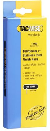 Tacwise 1098 Clavos de Acabado en Acero inoxidable Tipo 16G / 50 mm, Paquete de 1000