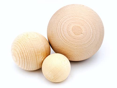 JOWE Holzkugeln 80mm aus Buche ohne Bohrung 4 Stück | Kugel aus Holz ohne Loch made in Austria