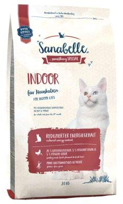 Sanabelle Indoor glutenfreies und ausgewogenes Trockenfutter geeignet für Indoor ausgewachsene Katzen mit hohem Proteinanteil, reduzierter Energiezusammensetzung und natürlichen Antioxidantien 2kg