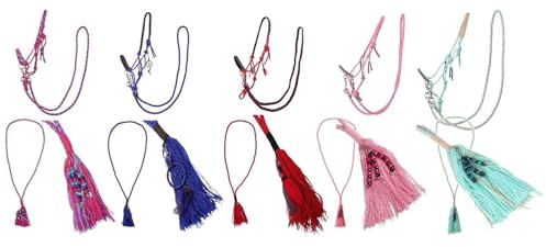 NETPROSHOP Knotenhalfter Freedom Set Zügel Halsring u spezielle Anhänger Gr. Shetty-Full, Groesse:Cob, Farbe:Rot