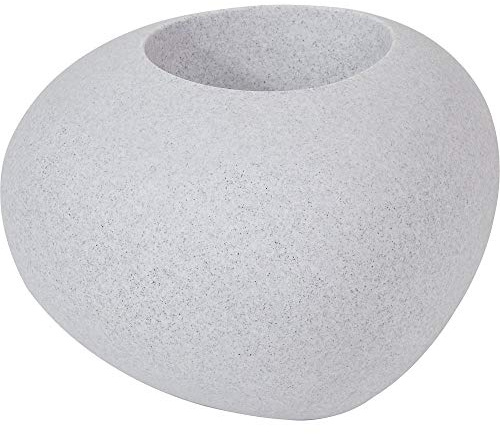 DEGARDO® Blumentopf bruchfest I Pflanzkübel für Innen und Außen I Pflanztopf Made IN DE I Pflanzstein Frostsicher I Blumenkübel I degardo Storus VII (Granit hell), 52,5cm x 48,5cm x 34cm