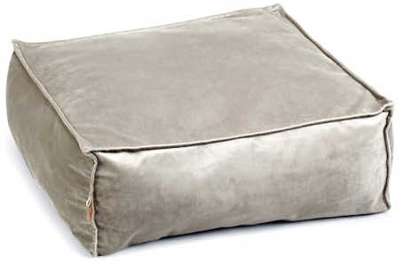 Designed by Lotte Velveti, Liegekissen Katze, Samt, grau, 50x50x20