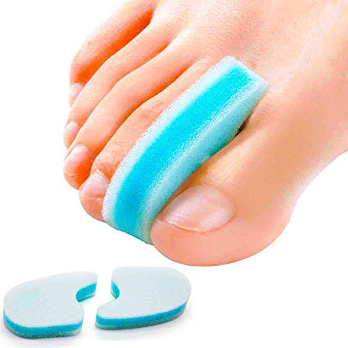 Povihome 10 Pack Foam Toe Spacers(2/5 Thick), 3-Layer Toe Separators - Large Size - to Align Crooked, Overlapping Toe, Relieve Corn, Blister and Reduce Irritation