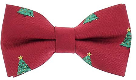 SHIPITNOW Weihnachten Fliege Jungen Jacquard - Schneeflocke, Tannenbaum oder Zuckerstange Kinderfliege - Winter Heiligabend Fliege (Tannenbaum Rot und Grün)