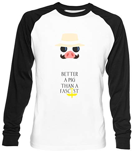 Luxogo Porcos Saggezza Unisex Bianca da Baseball Maglietta Uomo Donna Baseball T-Shirt