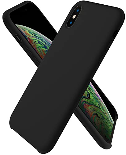 ORNARTO für iPhone XS/X Hülle aus Silikon 5,8 Zoll - Schwarz