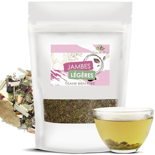 Herbes du Monde - Infusión Piernas Ligeras BIO 100 g - Mezcla de plantas para infusión