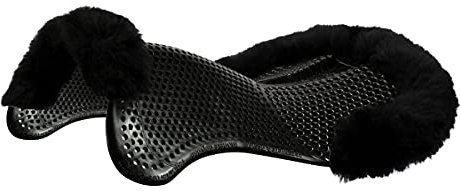 Acavallo Gel Pad hinten erhöht mit Schaffell - schwarz, OneSize AC164