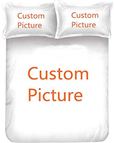Copripiumino Personalizzato con Foto, Personalizzata Custom Photo Set di Biancheria da Letto Copripiumini con Federa, Personalizza Photo Famiglia, Amici, Compleanni (135 x 200 cm)