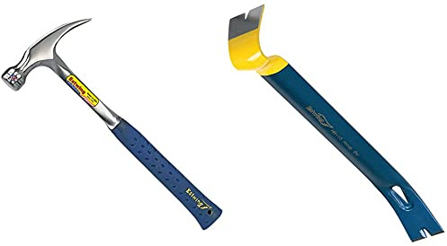 Estwing E3-20S 14-217 20-Ounce Ripping Hammer, Smooth Face, Silver, 20 oz & Ehb/15 Handy Bar 15in