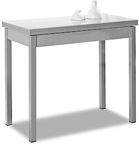 ASTIMESA Tipo Libro Mesa de Cocina, Metal, Blanco, 80 x 40 cm a 80 x 80 cm