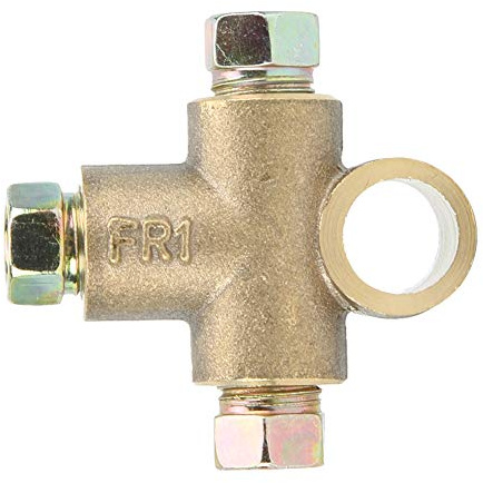 EBTOOLS para Tubo Freno Cobre T de Línea de Freno, 3/16 T de Línea de Freno T de 3 Vías para Forma de T de Freno con 3 Tuercas Macho Unión Corta M10 3/16in Tubería 10mm Accesorios de T de Freno