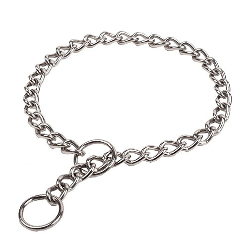 SGODA Chain Dog Training Choke Collar, 28 in, 4.0 mm