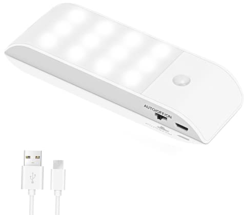 Chenilles Night Light,1Pcs Motion Sensor Night Light Rechargeable(ColdWhite)