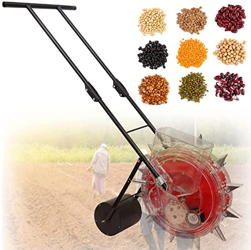 JIADUOFU Multi-function Spreaders, Hand-push Roller Seeder, Lawn & Garden Spreader, Fertilizer Seeder, for Sowing Seeds, Backyard Agriculture, Planting Depth 3.5-7.8 Cm,12Holes