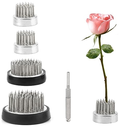 DBREAKS Blumen Frosch, 4 Stück Steckigel Blumen, Kenzan Blumendekoration | Rund Blumenigel, Flower Frog Blumenarrangement, Blumenhalter Ikebana, Messing-Nadel für Blumenschmuck (23mm/34mm/40mm/46mm)