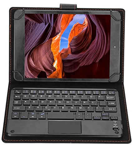 Étui avec Clavier pour Tablette PC 7 8 Pouces, Ensemble Multifonctionnel Bluetooth Support en PU Plug and Play Android iOS Win7 8 Pouces 75 Heures pavé Tactile de Travail Clavier