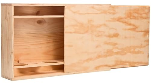 lotdevin Caisse en Bois 6 Bouteilles Mabouteille® - Boite Rangement Bois Bourgogne/Bordeaux, système Plat à glissière [ Rangement Bouteille de vin ]