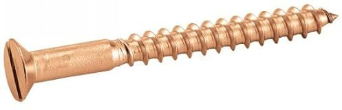 ACTON Vis à bois tête fraisée fendue - Laiton 5x40 mm - Boîte de 100 - Vis, pointes, boulons