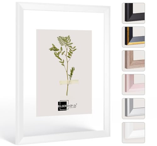 Bildershop-24 Telaio in vetro doppio con doppi vetri, Prio in Bianco (opaco) 13x18cm con vetro acrilico, cornice per quadri con doppi vetri