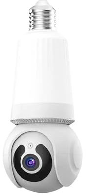 Telecamere di sicurezza per esterni,ngolare, Lampadina for interni Telecamera IP Visione notturna a colori Visione notturna automatica Monitor di sicurezza wireless CCTV intelligente con supporto E27