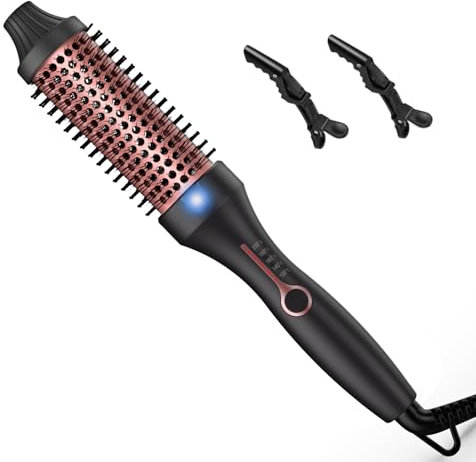 3-in-1-Heißbürste, Heißbürste, 38 mm Heißbürste, Ionen-Lockenbürste, Hitze zum Kreieren natürlicher Locken, Erhöhen des Haarvolumens, Abnehmbarer Lockenstab, Rundbürste, Heißbürste (Roségold)