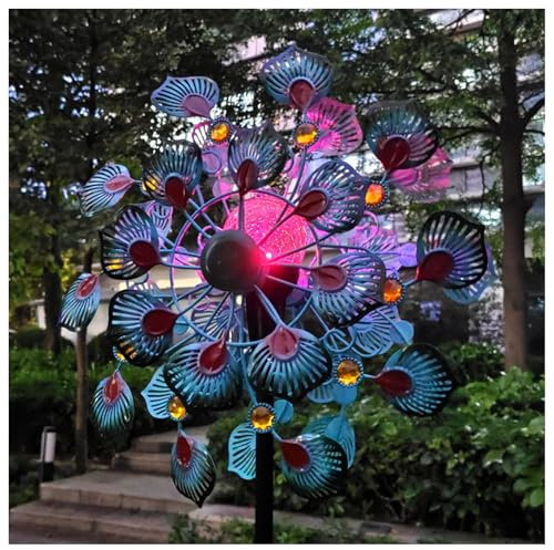 Solar Garten Windrad, 178 cm Windrad Edelstahl Groß, Metall Windrad Garten FüR Den AußEnbereich,Terrasse