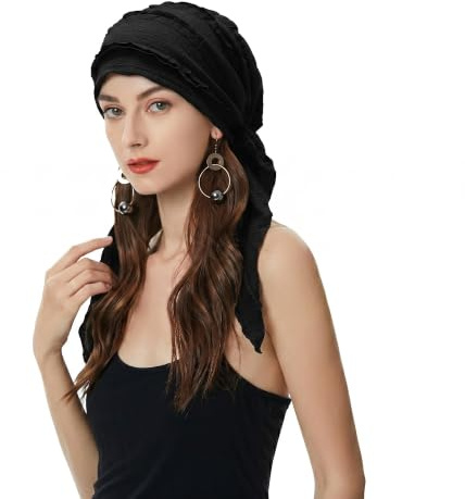 ZLYC Damen Chemo Turban Mütze Vorgebundenes Kopftuch Headwraps Leichte Hut | Leicht Atmungsaktiv