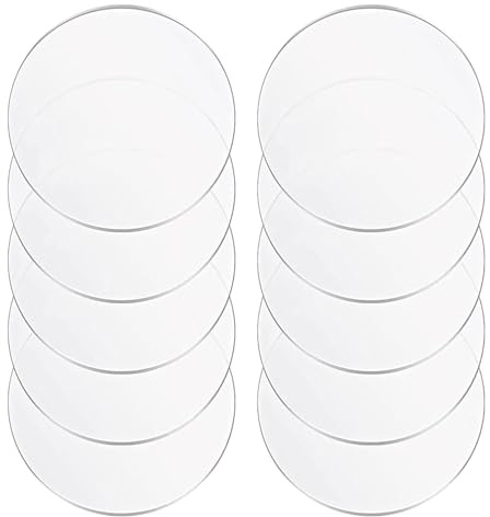 DFDPAXL 10 Stück Acryl-Kreisplatten Runde Acrylscheiben Dicke 2 Mm, Durchmesser 60–100 Mm Geeignet Für Handwerk Dekoration DIY Projekt,Diameter 80mm