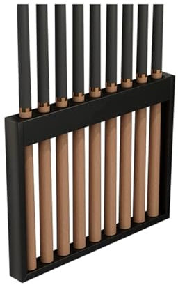 Billard Queue Hållare Väggmontering Metallram Väggfästehållare för 9 Köer Biljardköställ Professional Billiard Table Accessories för Biljardrum och Klubb(Black)