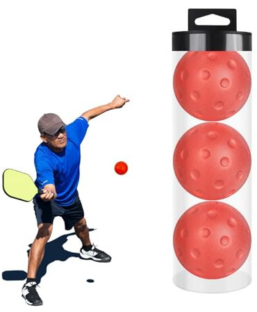 Gvblkq Pickleball-Bälle für den Innenbereich, 3 x leise Pickleballs, verbesserte Kontrolle und Genauigkeit, vielseitige Verwendung, 74 mm leise Bohrer, weicher Hohlball für drinnen und draußen,