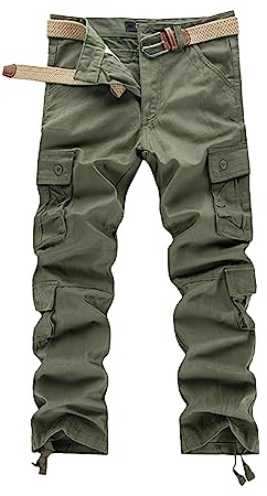 Herr BDU casual militärbyxor lättvikt kamobyxor Combat ACU Rip Stop Cargo arbetsbyxor med 8 fickor, gRÖN, 28