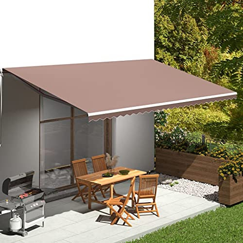 Haus & Garten, Rasen & Garten, Outdoor Living, Fenster & Tür Markisen, Heim Ersatzstoff für Markise, Braun, 6 x 3,5 m