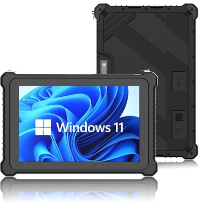 PULIJAZ Rugged Tablet,Win11 Pro Robustes Tablet-PC 10.1 Zoll,im Sonnenlicht Lesbar,8000mAh,IP67 (N5100 8GB+256GB),USB3.0 WiFi BT4.2 GPS SIM 4G LTE 2D Scanner,Industrie-Arbeits-PC für WMS
