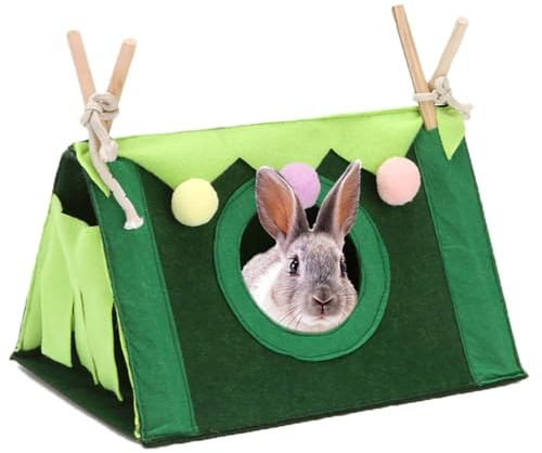 MXYZQDE Meerschweinchen Bett, Meerschweinchen Spielzeug Und Zubehoer, Grünes Hamsterhaus Als Versteck Und Ruheplatz, Ideal Für Kleine Haustiere Wie Meerschweinchen 28cm X 19,5cm X 17cm
