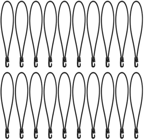 jiahesuw 20pieces Elastic Bungee Cord with Hook Light Weight Bike Rope Tie Luggage Cord Tent Band Strap Rope Elastic Rope Expander