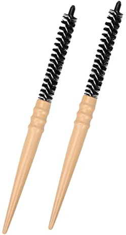 iplusmile 2pcs Small Wooden Hair Brush for Women with Nylon Bristles Portable Curling Comb for Wet Or Dry Hair for Voluminous Curls and Roots