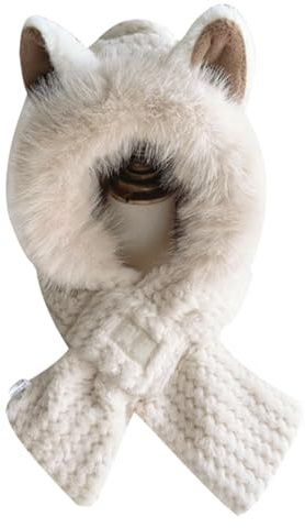 SMELEYOU Winddichte Mütze Schal Frauen süße Fuchs Ohren Kapuze -Schal Winter weich warmes Hut Wintergeschenke für Frauen Outdoor Aktivitäten Beige Beige
