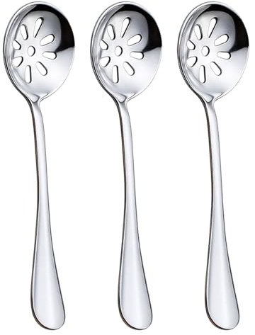 Slotted Spoon, Small Slotted Spoon, 3 Pcs Stainless Steel Kitchen Utensils for Professional Chefs, Ideal for Filtering Liquids and Preparing Appetizers