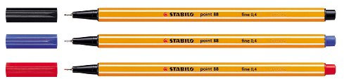 Stabilo Point 88 Fineliner Fineliner (Schwarz, Orange, 0,4 mm)