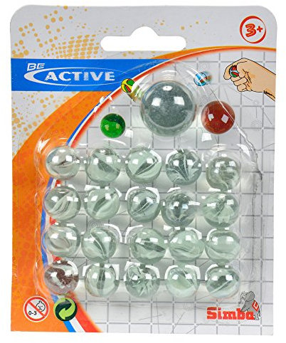 Simba-Dickie, Glasmurmeln 20+1, 6-sort.