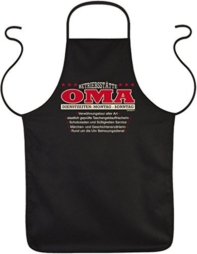 Mega lustige Geschenksidee für Oma - Kochschürze Küchenschürze Geschenksidee - Betriebsstätte Oma Dienstzeiten Omi - Geschenk Weihnachten Geburtstag