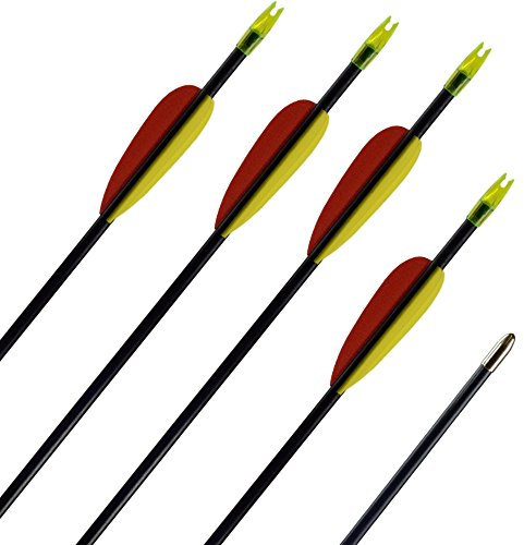 10x BLACK BOLT Fiberglaspfeil mit Blechspitze - 28 Zoll