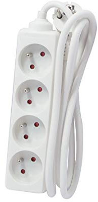 Bloc multiprise 4x16 A - Longueur 3 m - Blanc - Chacon