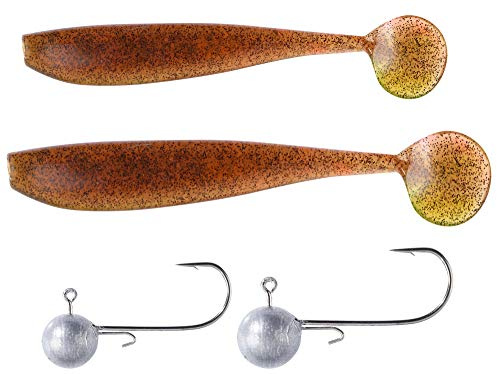 Balzer Shirasu Dorsch Gummi Set - 2 Gummifische + 2 Jighaken