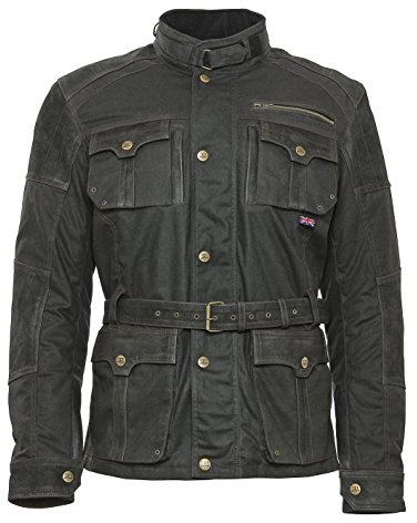 Bores Gregory - Chaqueta de cera larga para hombre, resistente al desgarro, impermeable, color negro, talla 2XL