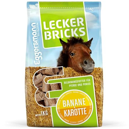 Eggersmann Mein Pferdefutter 1kg Pferde-Leckerlis | Lecker Bricks für Pferde & Ponys | Natürlicher Banane-Karotte-Geschmack | Perfekt als Belohnung & für zwischendurch | Pferde-Zubehör