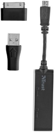 Trust 19440 - Lector de Tarjetas de Memoria (Cable USB Integrado), Negro
