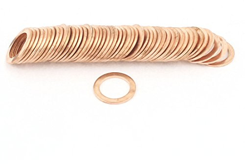 sourcing map Joint Cuivre Rondelle Cuivre Plate 10x1mm(DI x Ép.) 50pcs | Entretoise Fixation